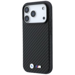 BMW case for IPHONE 18 Pro/17 Pro compatible with MagSafe (Carbon Metal Logo) black
