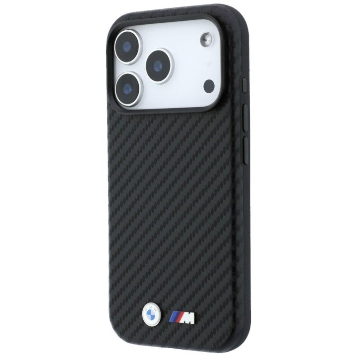 BMW чехол для IPHONE 18 Pro/17 Pro совместимый с MagSafe (Carbon Metal Logo) черный