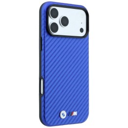 BMW чохол для IPHONE 18 Pro/17 Pro сумісний з MagSafe (Carbon Metal Logo) синій
