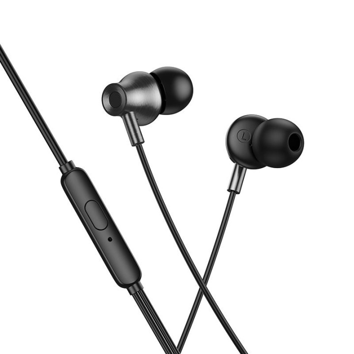 Проводные наушники-вкладыши с микрофоном Jack 3,5 mm Hoco M119 черные
