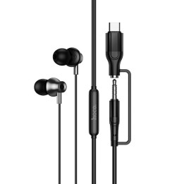 Wired in-ear headphones with microphone Jack 3,5 mm/USB C Hoco M119A black