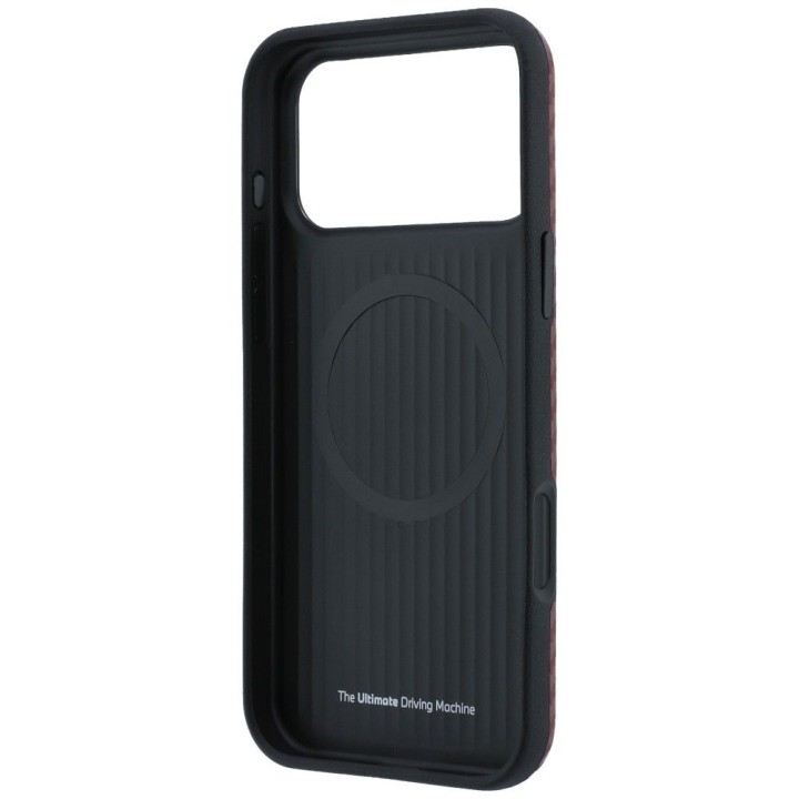 BMW чехол для IPHONE 18 Pro Max/17 Pro Max совместимый с MagSafe (Carbon Metal Logo) бордовый