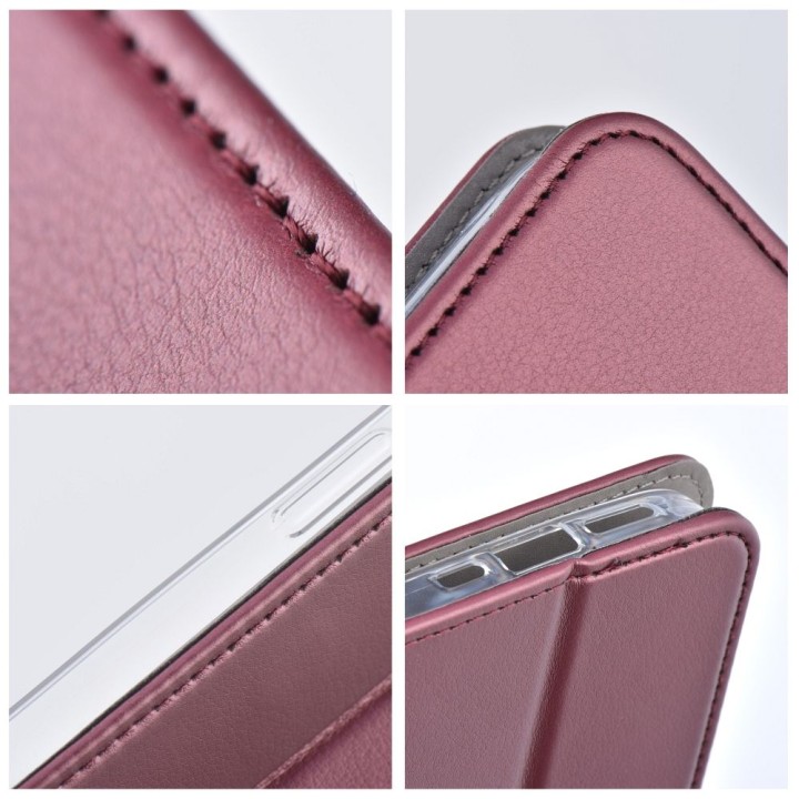 Etui z klapką na Xiaomi Redmi NOTE 17 PRO 5G Smart Magneto burgundowe