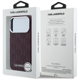 KARL LAGERFELD futerał do IPHONE 18 Pro/17 Pro kompatybilny z MagSafe (Mono Resin Logo) burgundowy