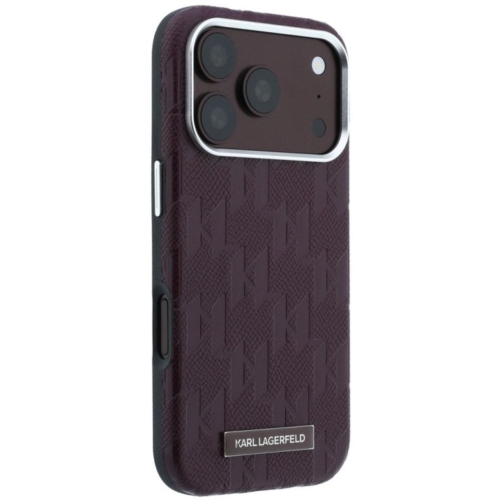 KARL LAGERFELD futerał do IPHONE 18 Pro/17 Pro kompatybilny z MagSafe (Mono Resin Logo) burgundowy