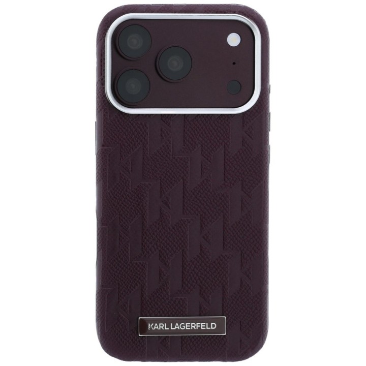 KARL LAGERFELD case for IPHONE 18 Pro/17 Pro compatible with MagSafe (Mono Resin Logo) burgundy