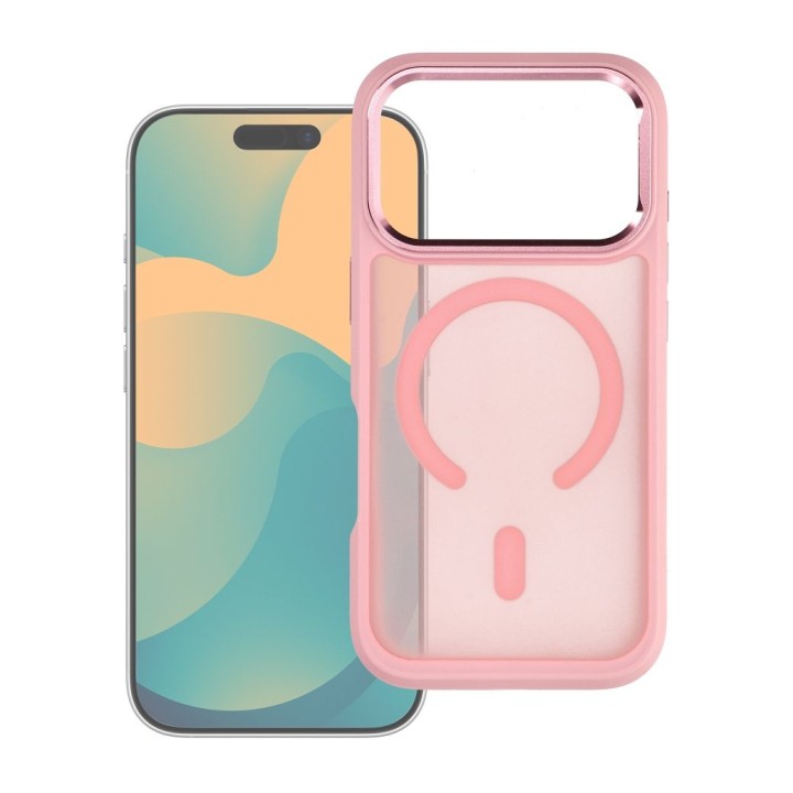 Case for iPhone 17 Forcell F-Protect Smoke Hybrid Premium MagSafe compatible pink 0INT