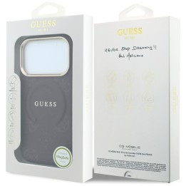 GUESS чехол для IPHONE 18 Pro Max/17 Pro Max совместимый с MagSafe (Saffiano Peony Ring) бордовый