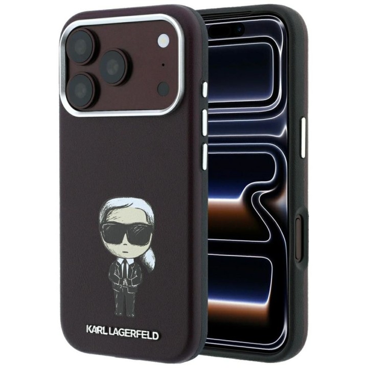 KARL LAGERFELD чехол для IPHONE 18 Pro Max/ 17 Pro max совместимый с MagSafe (Smooth Ikonik Sketch) бордовый