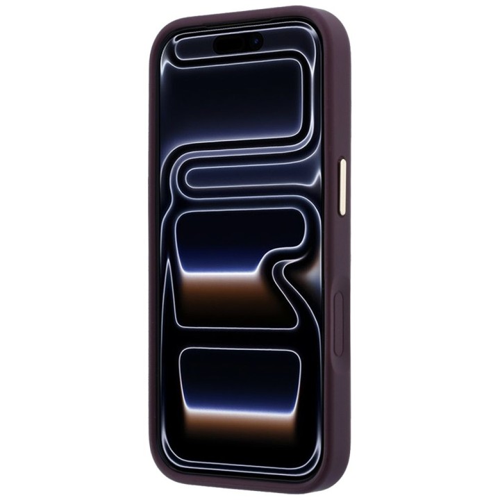 GUESS futerał do IPHONE 18 Pro/17 Pro kompatybilny z MagSafe (Saffiano Peony Ring) burgundowy