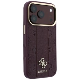 GUESS чехол для IPHONE 18 Pro Max/17 Pro Max совместимый с MagSafe (Stripe Peony 4G Logo) бордовый