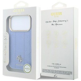 GUESS futerał do IPHONE 18 Pro Max/17 Pro Max kompatybilny z MagSafe (Stripe Peony 4G Logo) jasnoniebieski