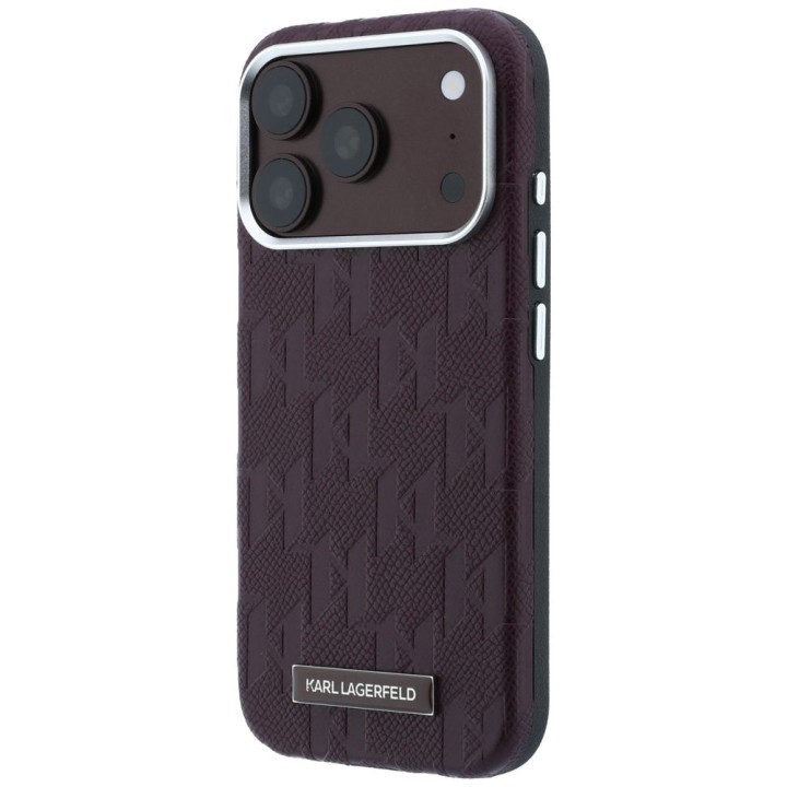 KARL LAGERFELD чехол для IPHONE 18 Pro Max/17 Pro Max совместимый с MagSafe (Mono Resin Logo) бордовый