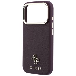 GUESS чохол для IPHONE 18 Pro/17 Pro сумісний з MagSafe (Saffiano Small 4G & Classic Logo) бордовий