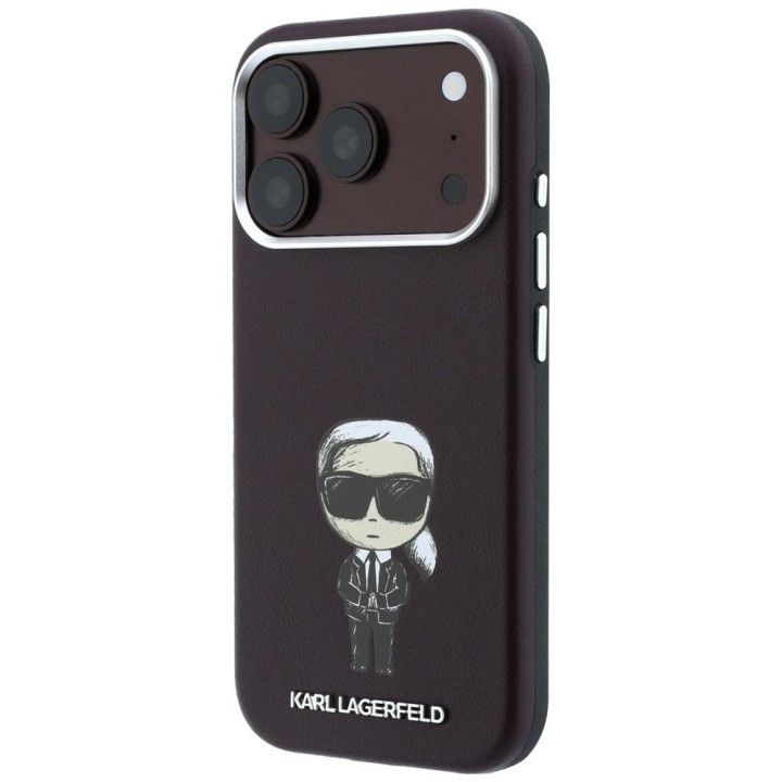 KARL LAGERFELD чохол для IPHONE 18 Pro Max/ 17 Pro max сумісний з MagSafe (Smooth Ikonik Sketch) бордовий