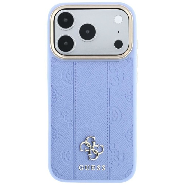 GUESS чохол для IPHONE 18 Pro Max/17 Pro Max сумісний з MagSafe (Stripe Peony 4G Logo) блакитний