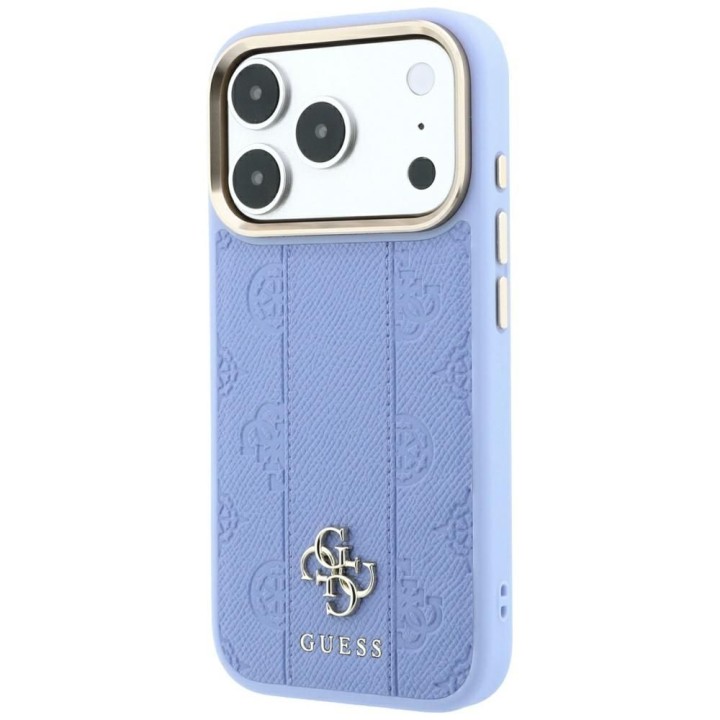 GUESS чохол для IPHONE 18 Pro Max/17 Pro Max сумісний з MagSafe (Stripe Peony 4G Logo) блакитний