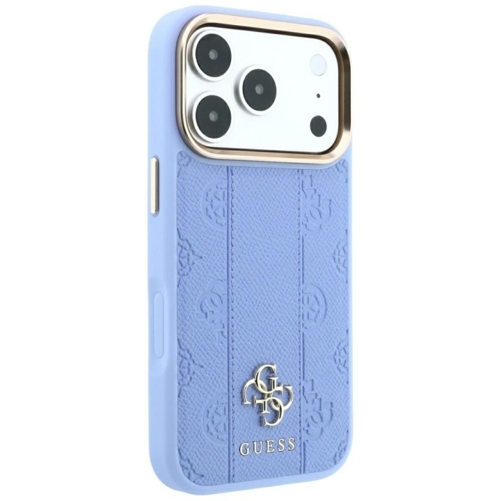 GUESS чохол для IPHONE 18 Pro/17 Pro сумісний з MagSafe (Stripe Peony 4G Logo) блакитний