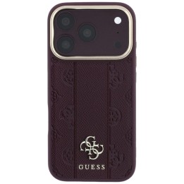 GUESS чохол для IPHONE 18 Pro/17 Pro сумісний з MagSafe (Stripe Peony 4G Logo) бордовий