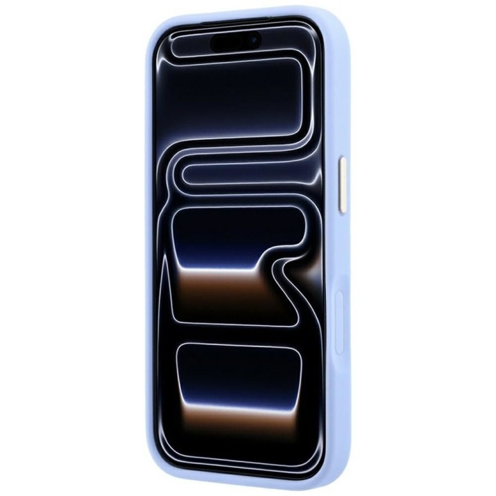 GUESS futerał do IPHONE 18 Pro/17 Pro kompatybilny z MagSafe (Stripe Peony 4G Logo) jasnoniebieski