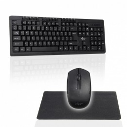 ART wireless set keyboard QWERTY + mouse + pad 2,4G AK-48A black