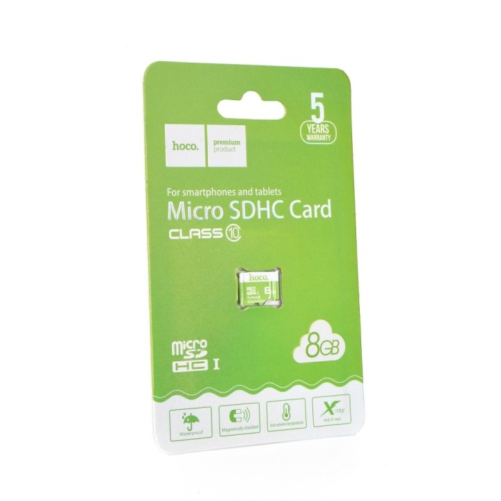 Карта microSD 8GB класс 10 Hoco зеленая