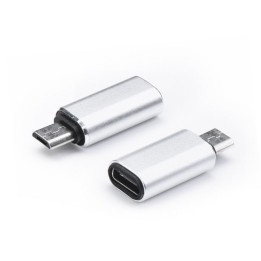 Адаптер тип C (гнездо (female)) для Micro USB (штекер (male)) серебристый