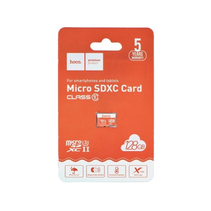 Card microSD 128GB class 10 Hoco orange