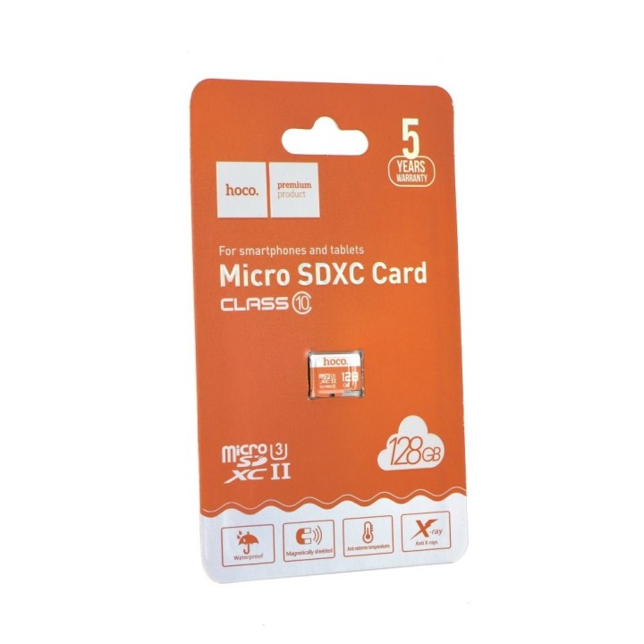 Karta microSD 128GB class 10 Hoco pomarańczowa