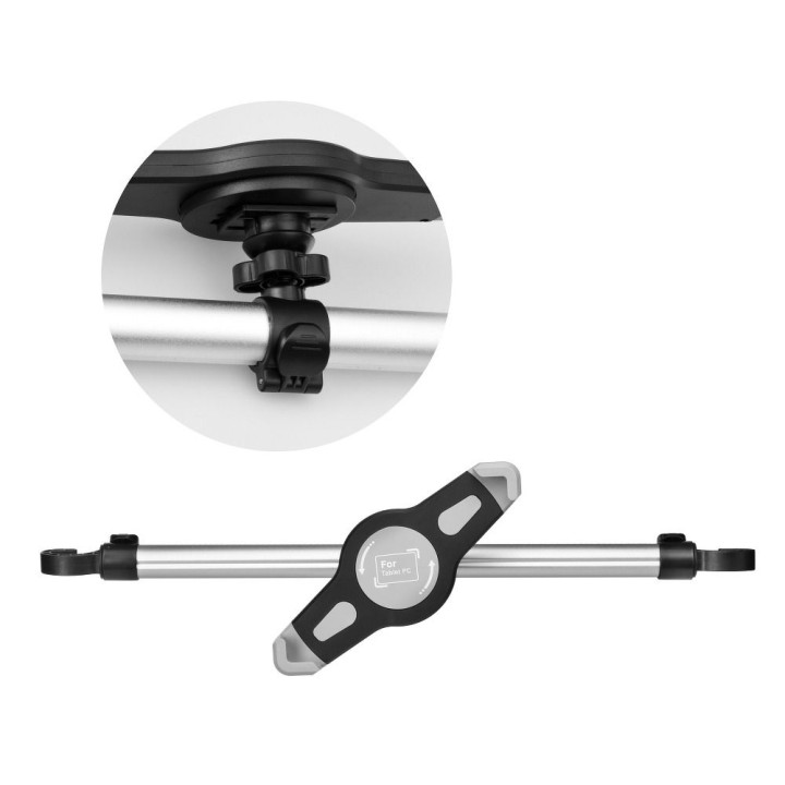 Car holder for two headrests (tablet 7"-11") silver