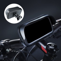 Waterproof zippered bike mount with visor ( 4,8" - 5,5" ) black