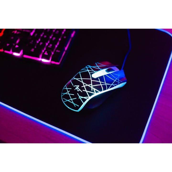 ART set wired keyboard USB A QWERTY backlit + wired mouse USB A backlit AK-50 black
