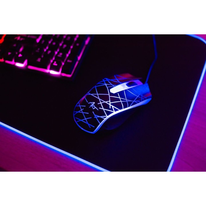 ART set wired keyboard USB A QWERTY backlit + wired mouse USB A backlit AK-50 black