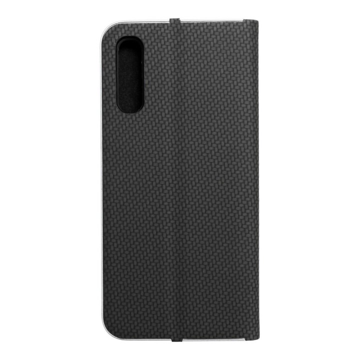 Чехол с клапаном для Samsung A50 Luna Book Carbon черный