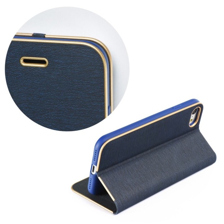 Flip case for iPhone 7 / 8 / SE 2020 / SE 2022 Luna Book Gold navy blue