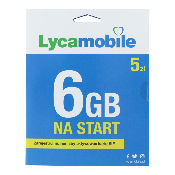 SIM starter card LYCAMOBILE 5 zł