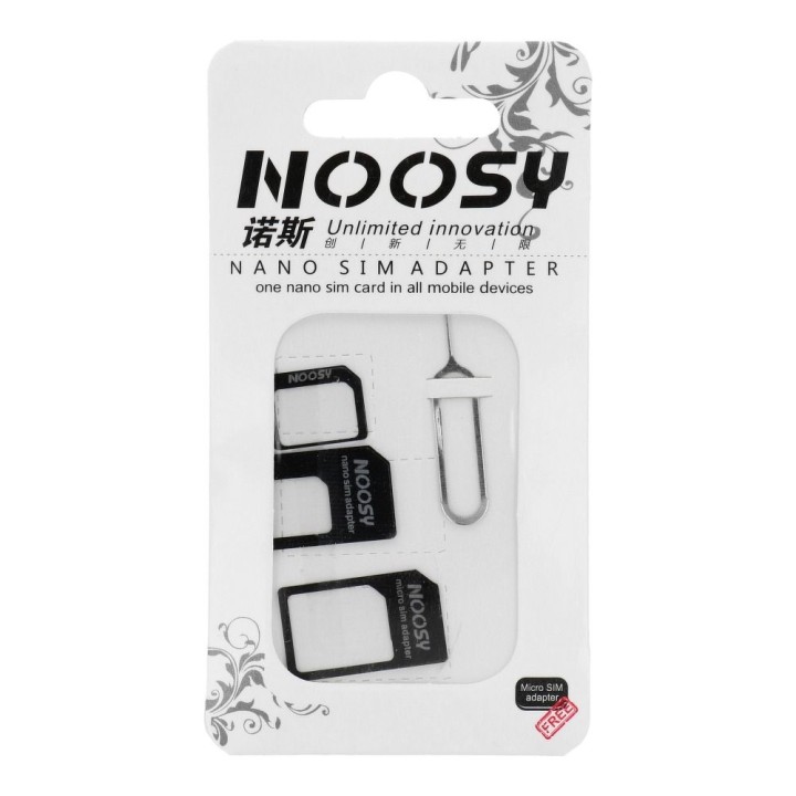 Adapter set Nano Sim/Micro,Micro Sim and Nano/Sim (NOOSY 3-in-1) black