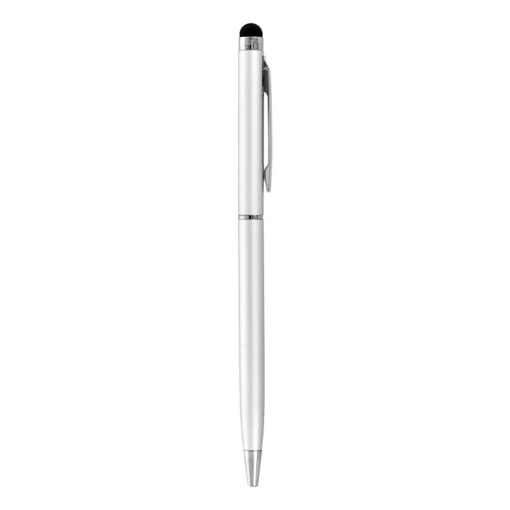 Capacitive stylus for touch screens with pen silver