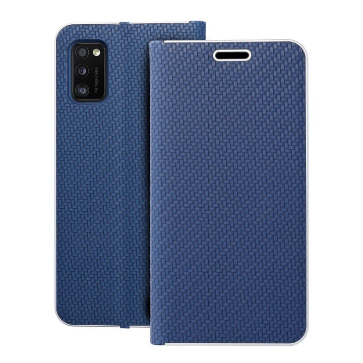 Чохол з клапаном для Samsung A41 Luna Book Carbon синій