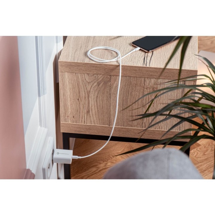 Мережевий зарядний пристрій для телефону Forcell F-Energy USB C QC4.0 PD 3A 20W + кабель USB-C – Lightning TFK-TC-20WPD білий