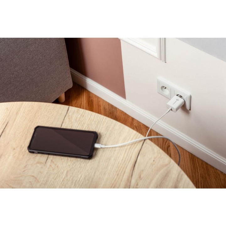 Мережевий зарядний пристрій для телефону Forcell F-Energy USB C QC4.0 PD 3A 20W + кабель USB-C – Lightning TFK-TC-20WPD білий