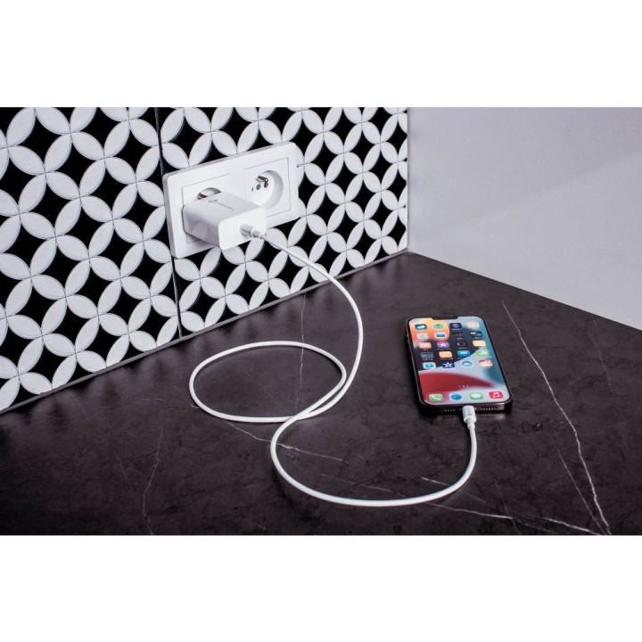 Сетевое зарядное устройство для телефона Forcell F-Energy USB C QC4.0 PD 3A 20W + кабель USB-C – Lightning TFK-TC-20WPD белое