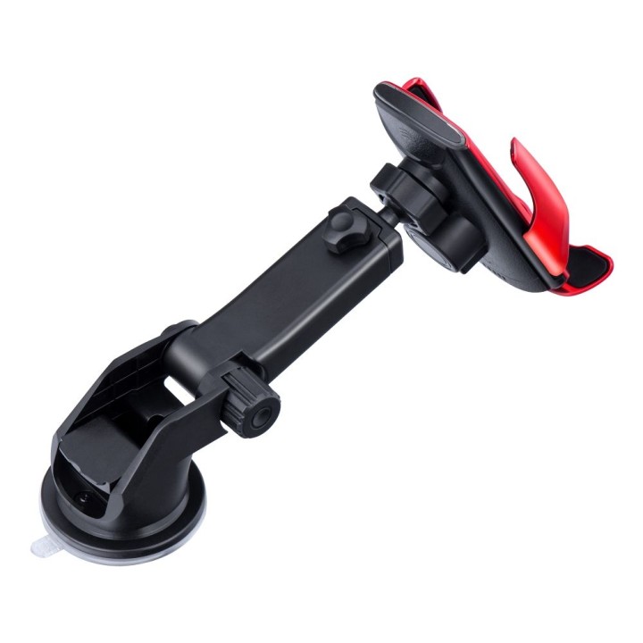 Automatic wireless car phone holder Forcell F-Grip HS1 Qi 15W for windscreen / air vent red