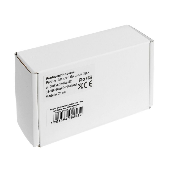 Универсальный держатель для наушников на письменный стол / для сумки и зонта на стол черный