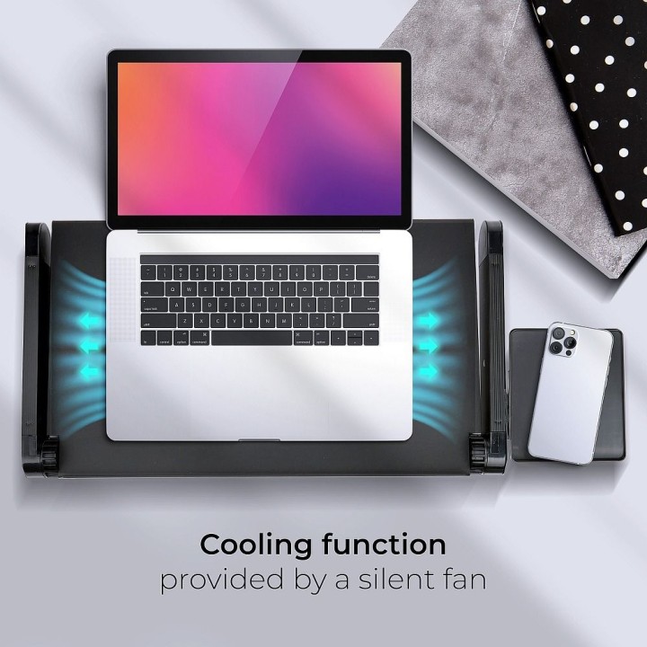 Podstawka pod laptop uniwersalna regulowana + chłodzenie YL-803 czarna