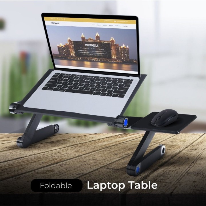 Universal adjustable laptop stand + cooling YL-803 black