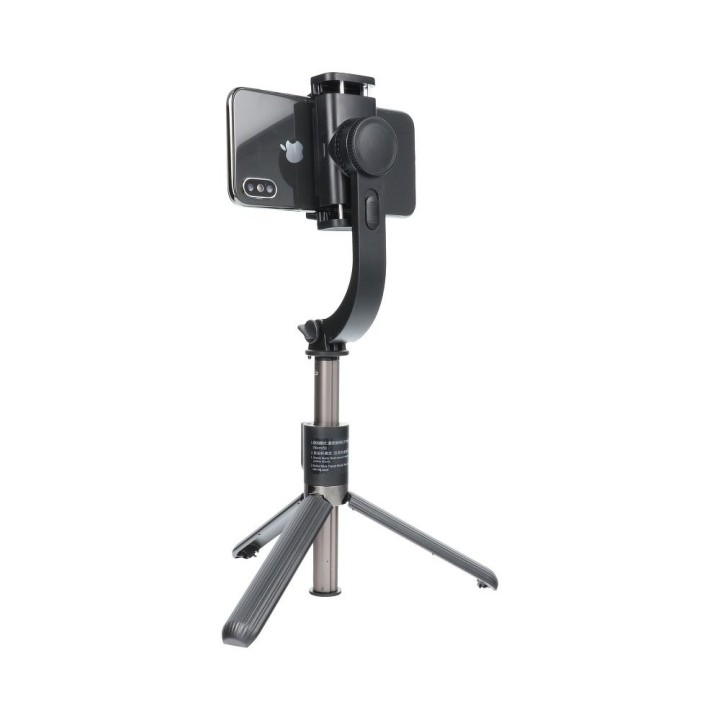 Selfie holder with wireless remote control tripod with stabilizer GIMBAL SSTR-L08 black