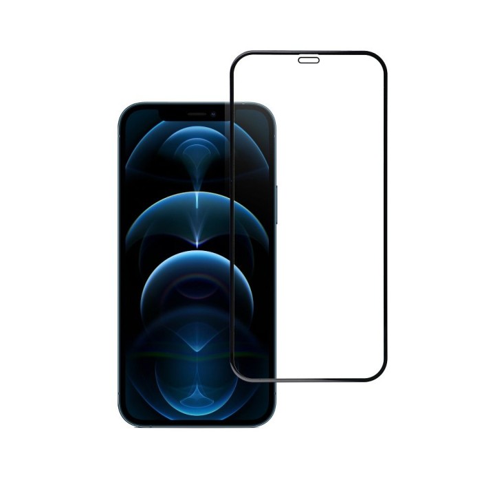 Szkło hartowane 5D Full Glue do iPhone 12/12 PRO Blue Star czarne