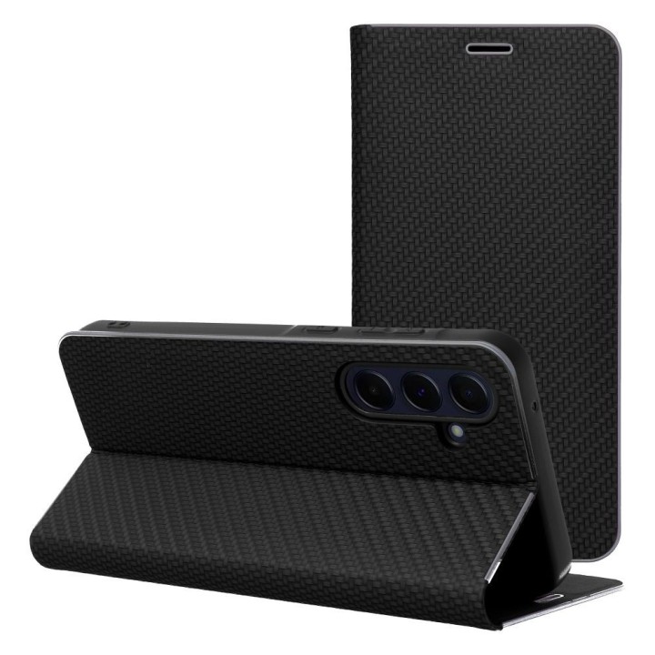 Чохол з клапаном для Samsung A12 / M12 Luna Book Carbon чорний