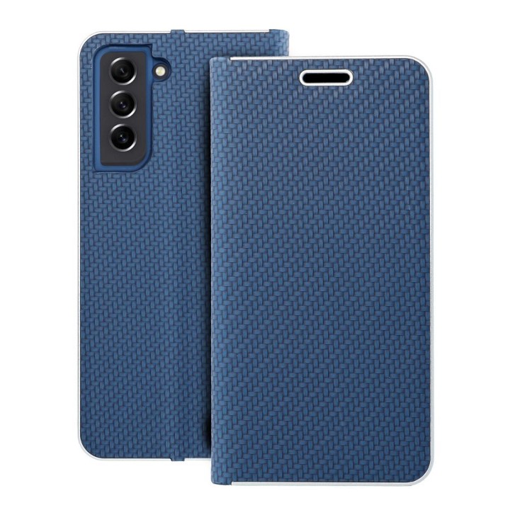 Flip case for Samsung S21 Luna Book Carbon blue
